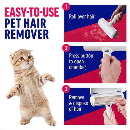Reusable Pet Hair Remover - Portable Manual Lint Roller for Dogs and Cats, Removes Hair from Furniture, Sofa, Carpet, Car Seat, Dog Beds, and Bedding