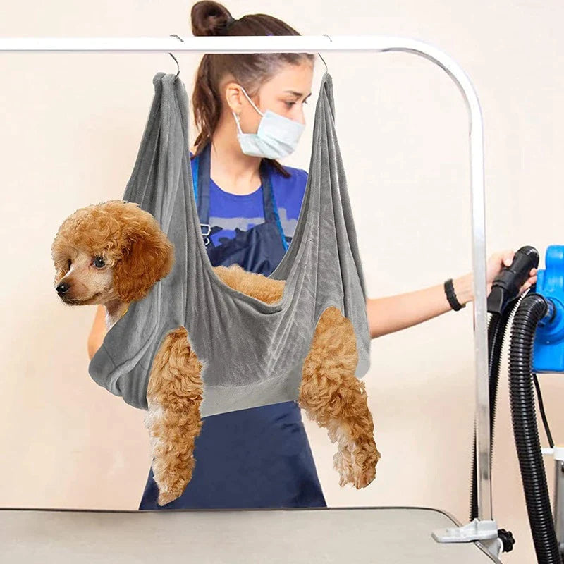 Portable Pet Dog Cat Grooming Hanging Hammock Harness Breathable Groom Helper US